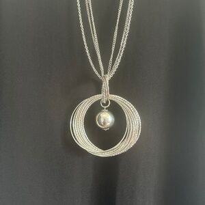 Silver Necklace with Pendant. Chain 30” and Pendant 4”